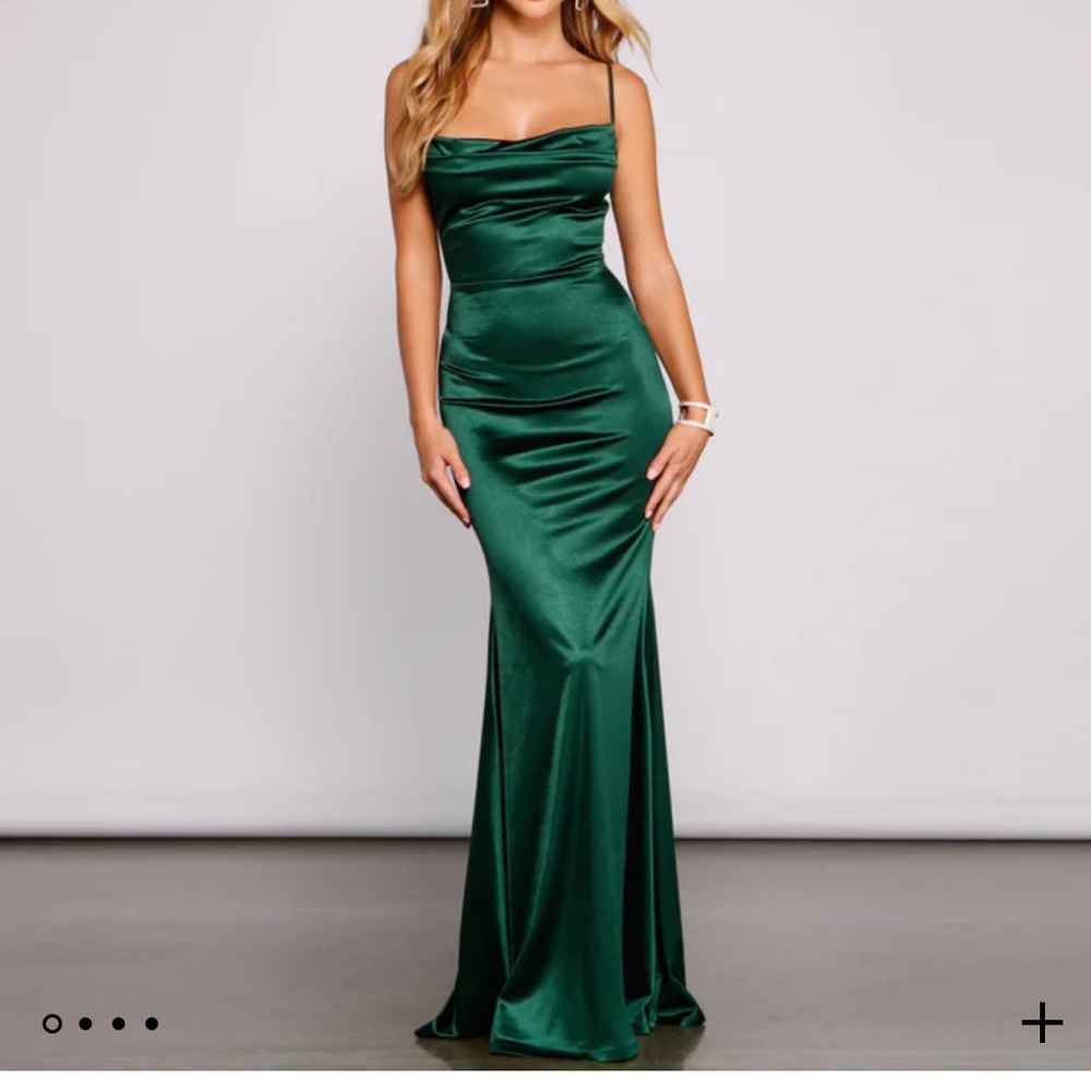 Windsor Cowl neck Emerald Dress